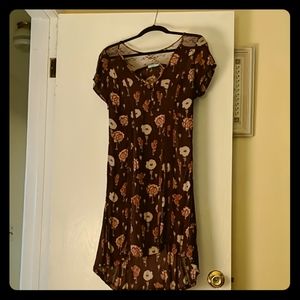 Purple Floral a-line Dress